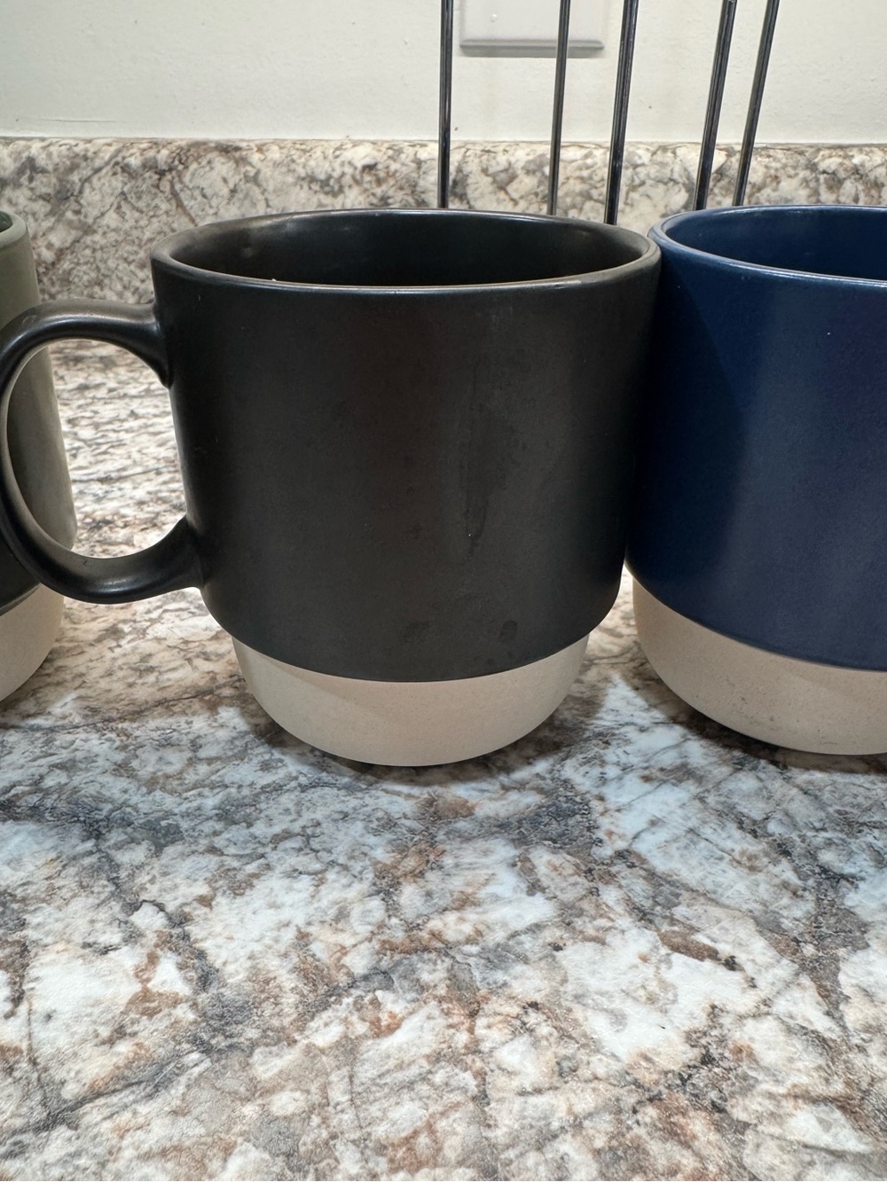 Over & Back Stackable Ceramic Mug Set with Metal Stand - 5pc - Picture 7 of 9